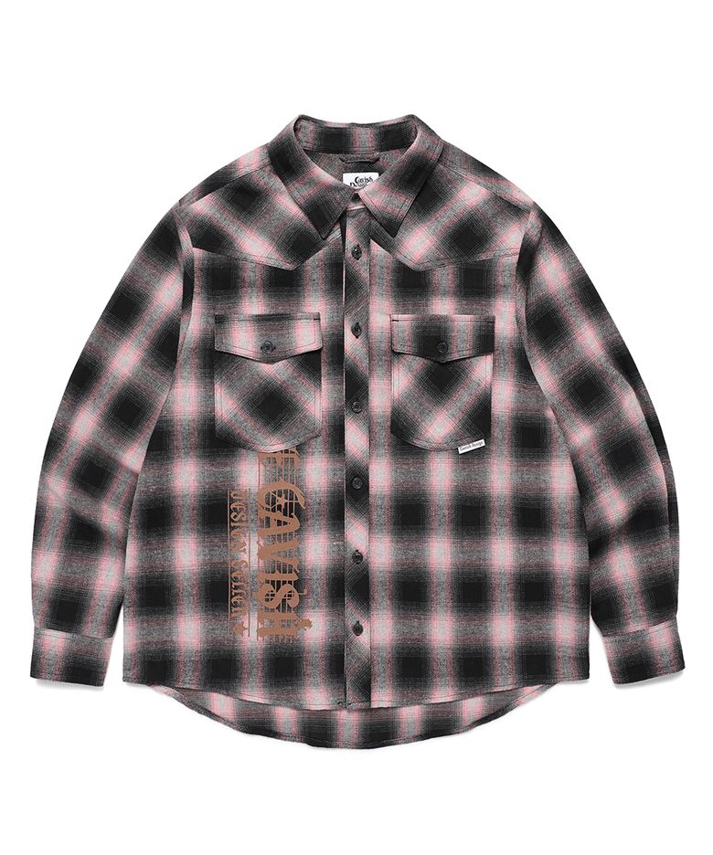 FLANNEL CHECK SHIRT PINK(CV2EFUW321A)