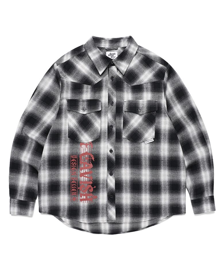 FLANNEL CHECK SHIRT BLACK(CV2EFUW321A)