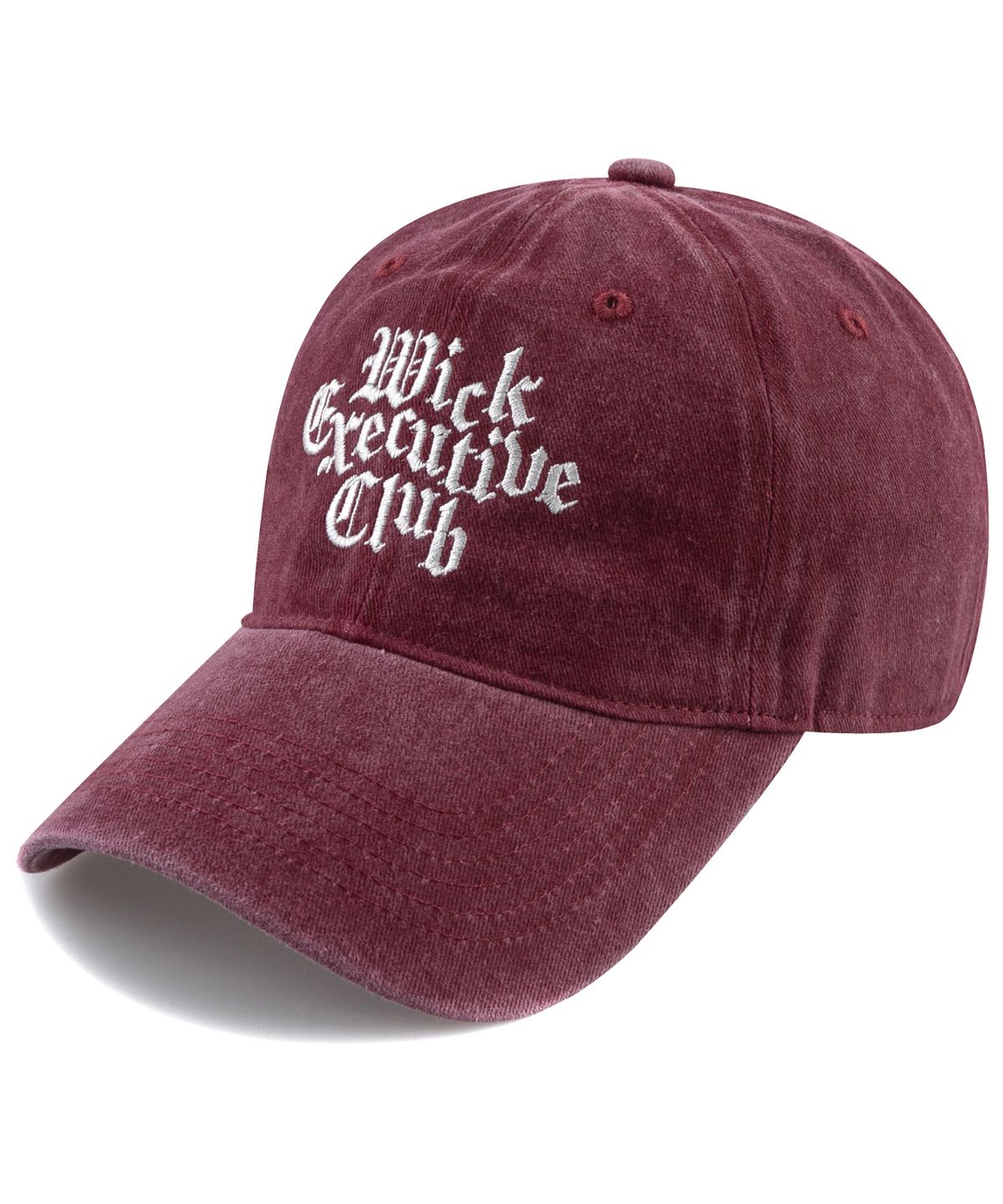 윅(WICK) Gothic Executive club 스톤워시드 볼캡-버건디