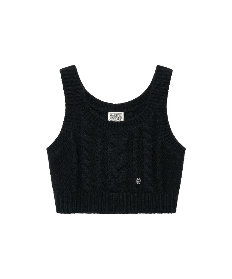 W LOGO BUSTIER black