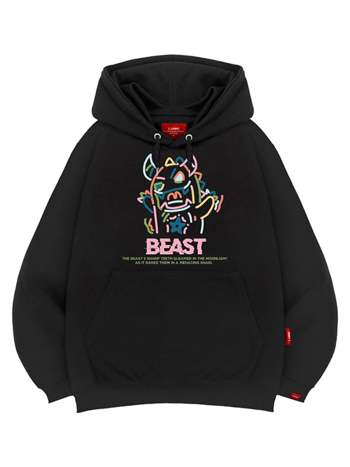 엘라모(LLAMO) 비스트 후드티 남녀공용 빅사이즈 M~4XL