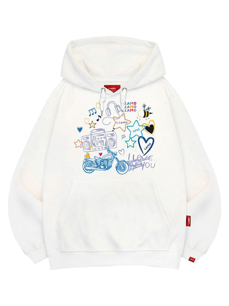 아이러브뮤직 후드티 남녀공용 빅사이즈 M~4XL