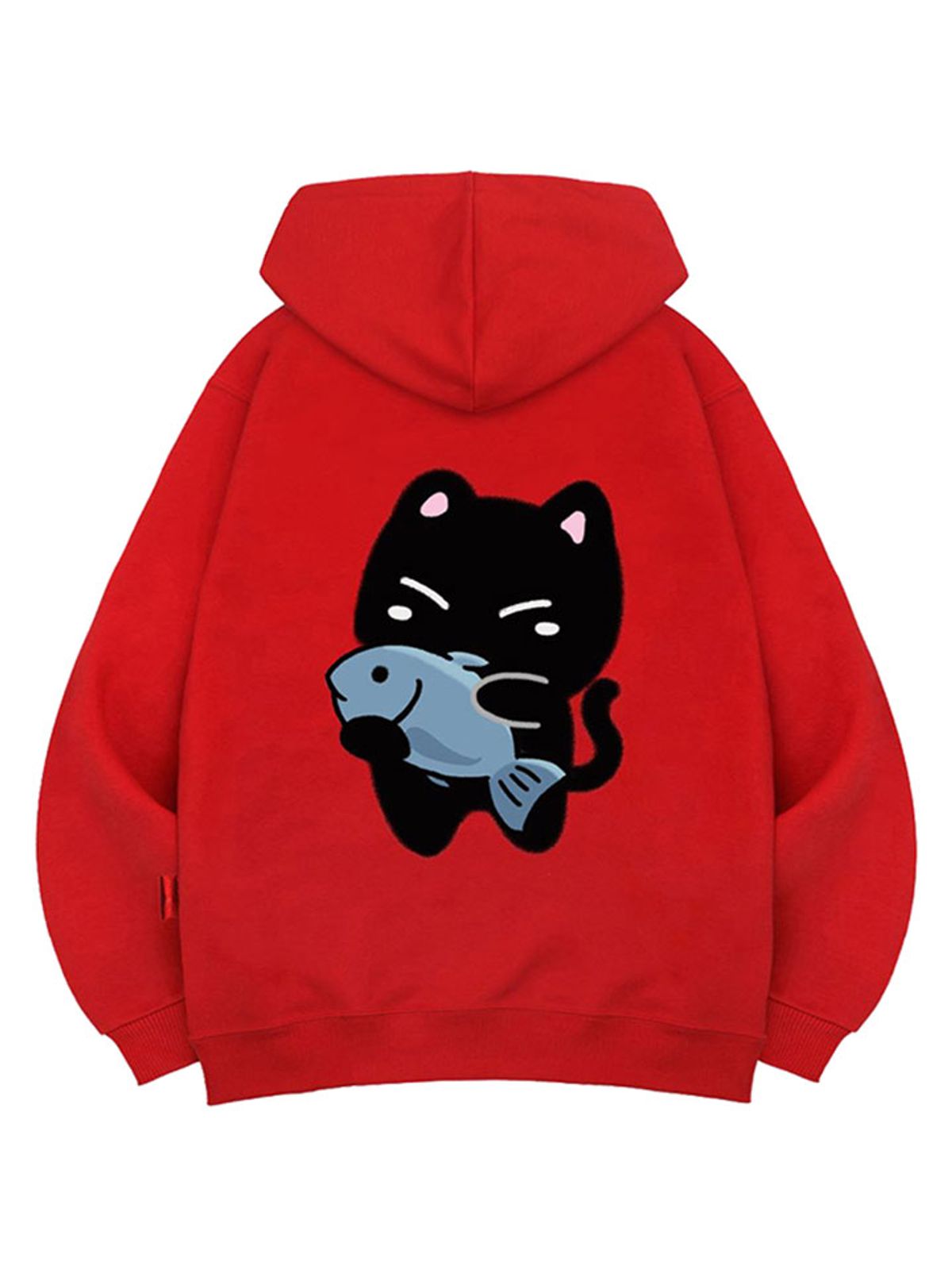 엘라모(LLAMO) 피쉬앤캣 후드티 남녀공용 빅사이즈 M~4XL