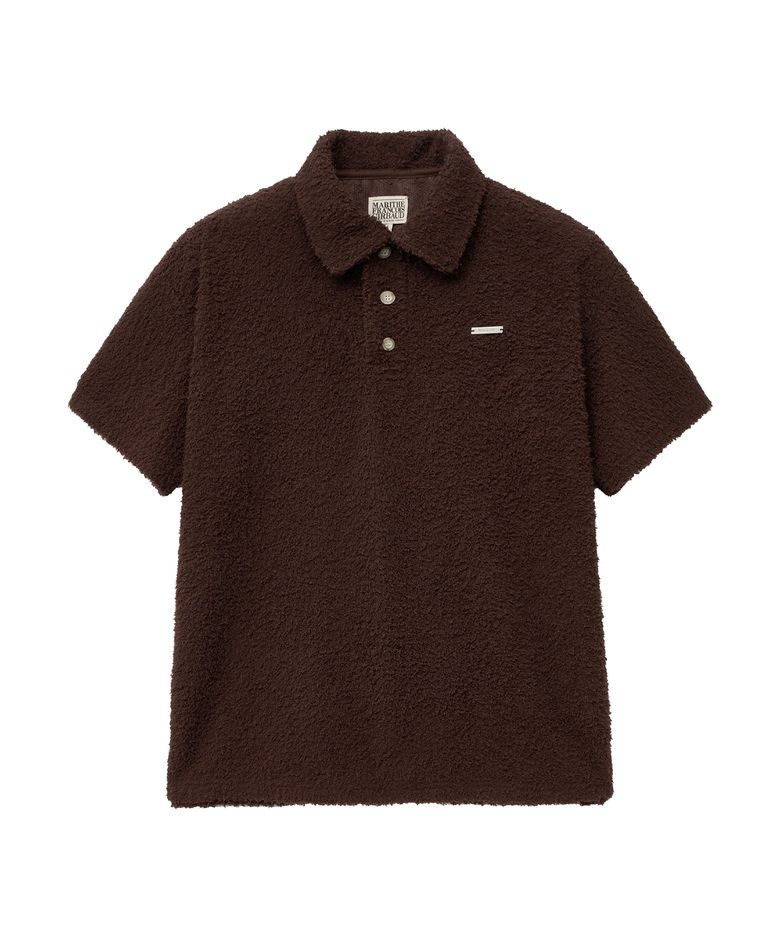M HAIRY COLLAR TEE dark brown