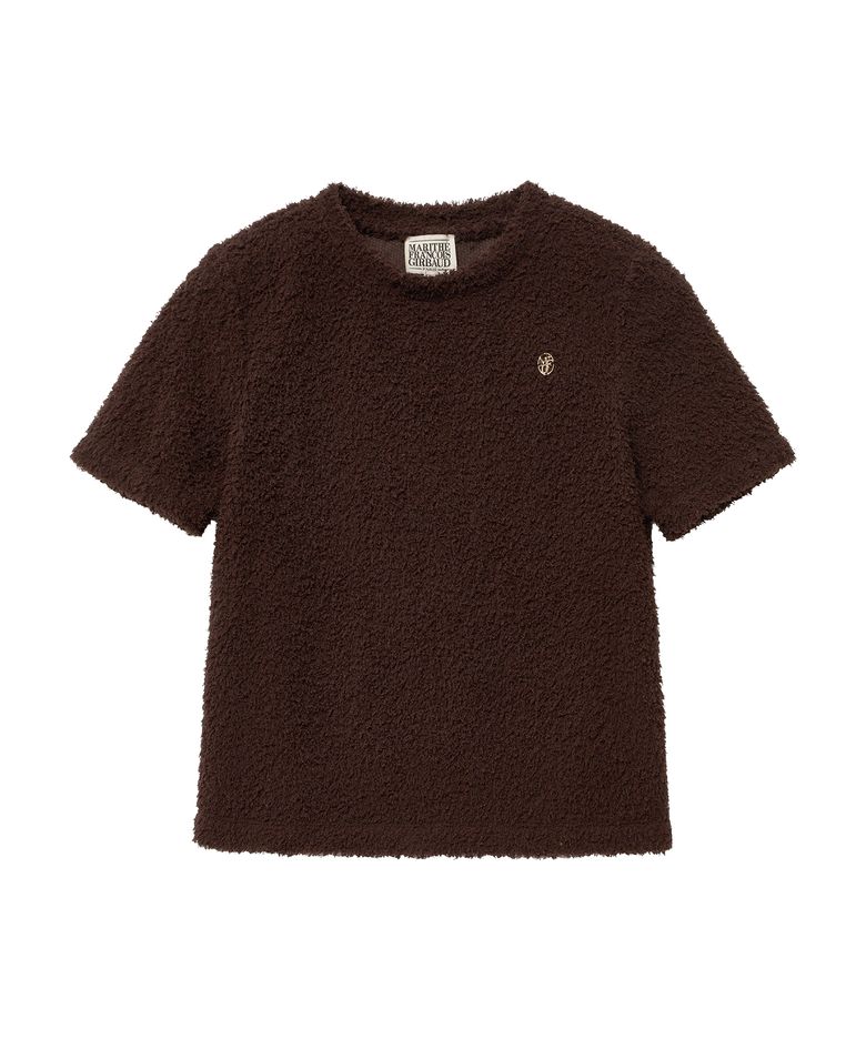 W HAIRY SHORT SLEEVE TEE dark brown
