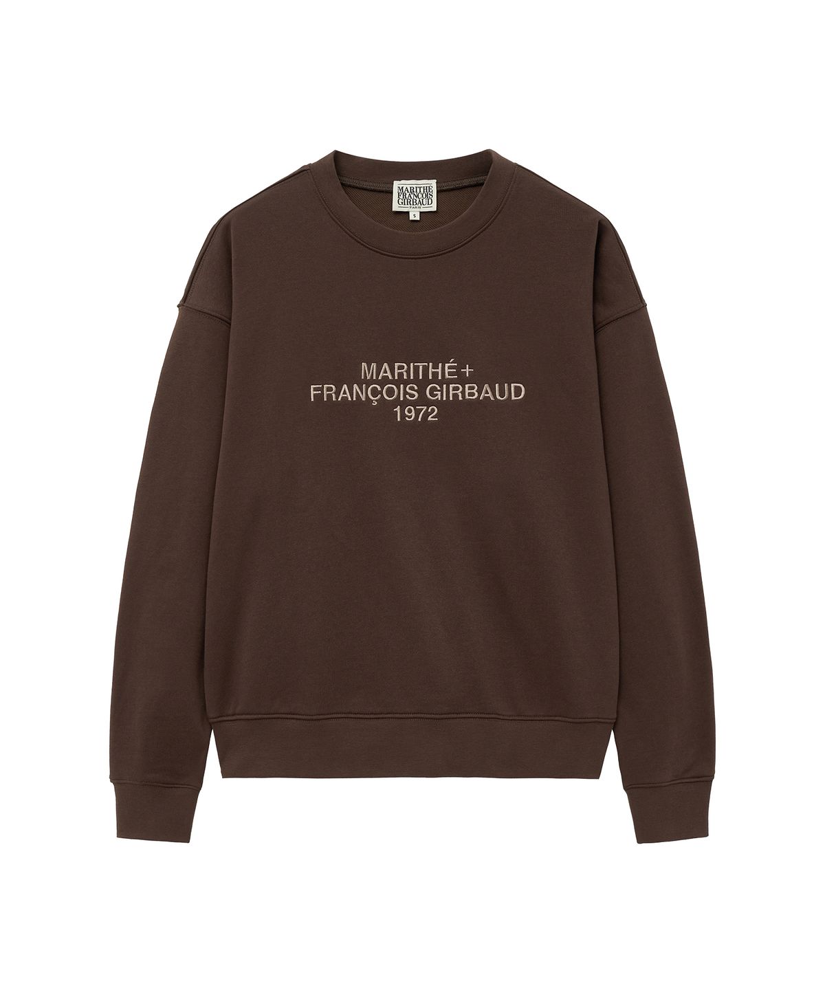 마리떼 프랑소와 저버(MARITHÉ + FRANҪOIS GIRBAUD) LETTERING LOGO SWEATSHIRT brown