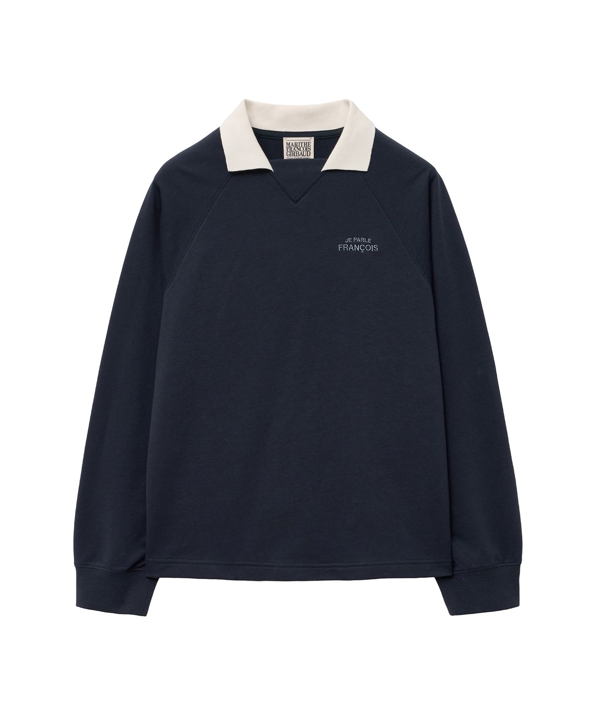 마리떼 프랑소와 저버(MARITHÉ + FRANҪOIS GIRBAUD) W COLLARED RAGLAN SWEATSHIRT navy