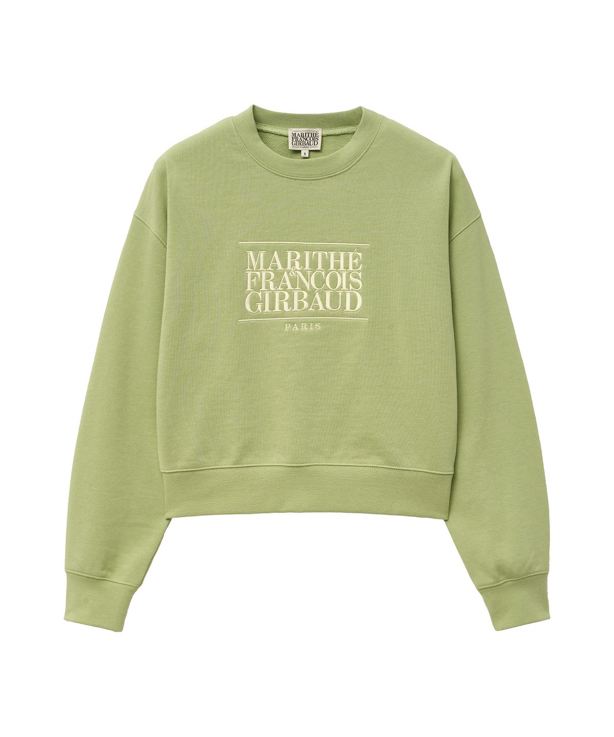 마리떼 프랑소와 저버(MARITHÉ + FRANҪOIS GIRBAUD) W CLASSIC LOGO CROP SWEATSHIRT light green