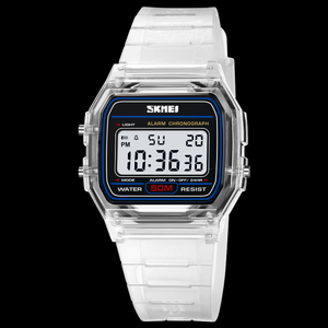 SKMEI 투명 사각 우레탄 전자시계 2056
