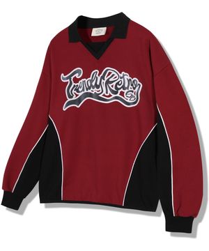 배색 레터링 카라 맨투맨