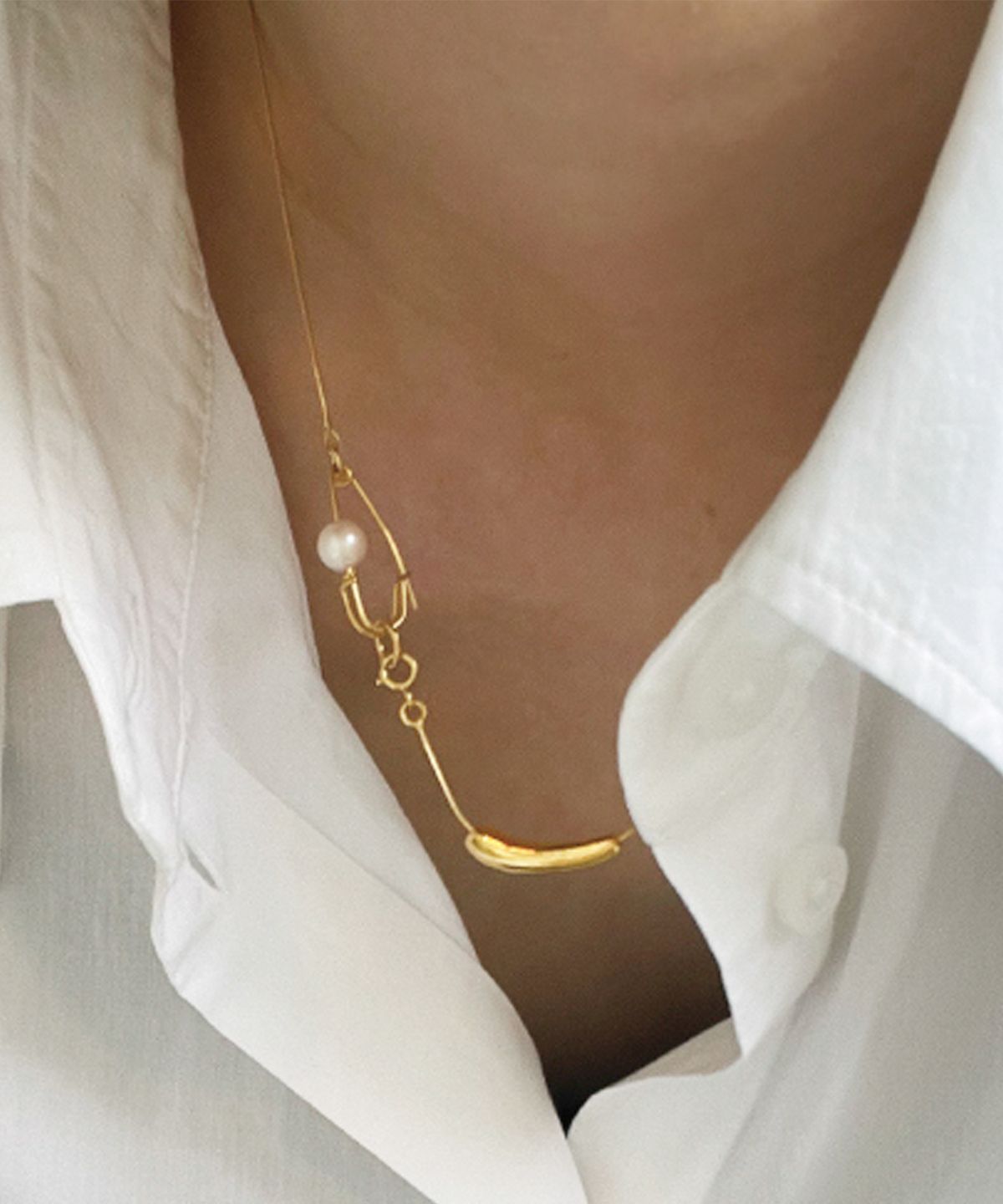 누아보(NUAVO) Light clip necklace GOLD