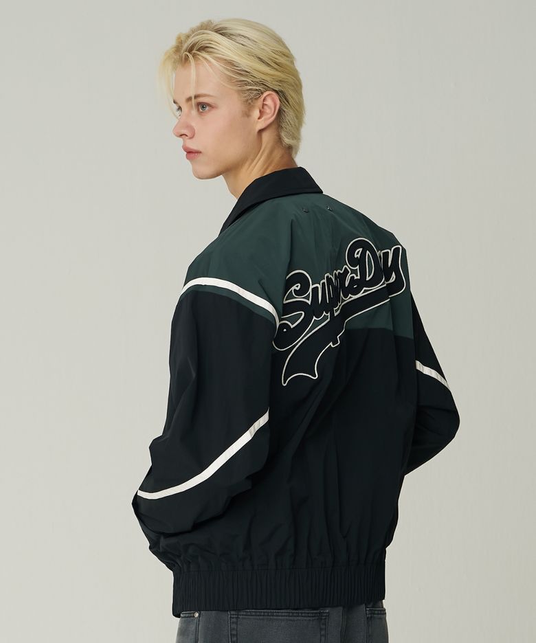 컬러 블록 나일론 플라이트 자켓 TYPE 01 블랙