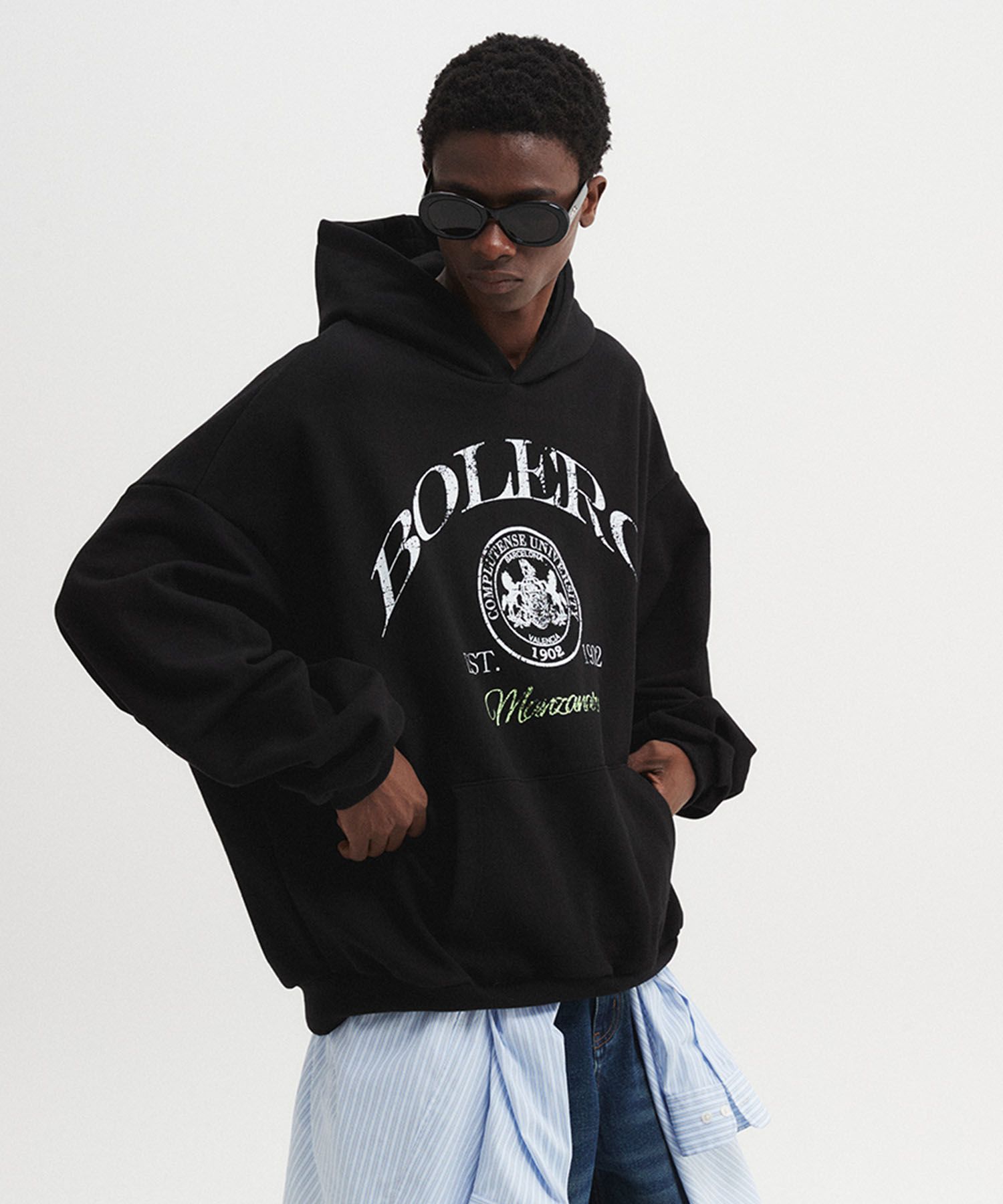 【DNSR】 Oversized Bolero Hoodie Black MUSINSA | DNSR Oversized Bolero Hoodie Gray