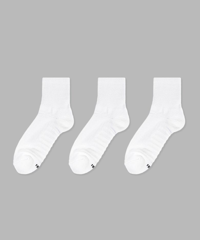 [3PACK] 1507 라인 메쉬 애슬레틱 하프 삭스 - 스노우 화이트