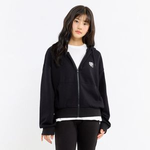 소프트 컬리지 포인트 크롭 후드 집업