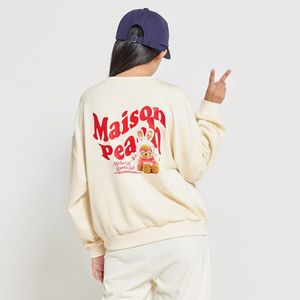 백 피치 프린트 포인트 크롭 맨투맨