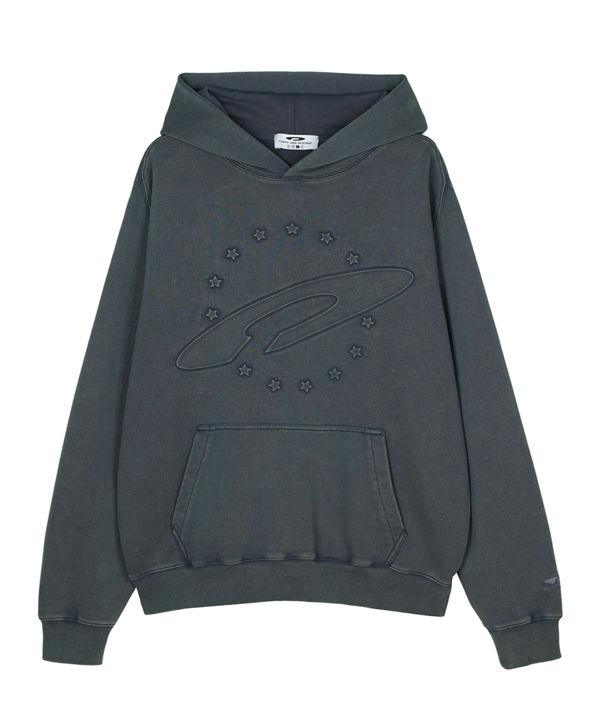 에프디알(FDR) Embo Pigment Star Disk Logo Hoodie Slate Gray
