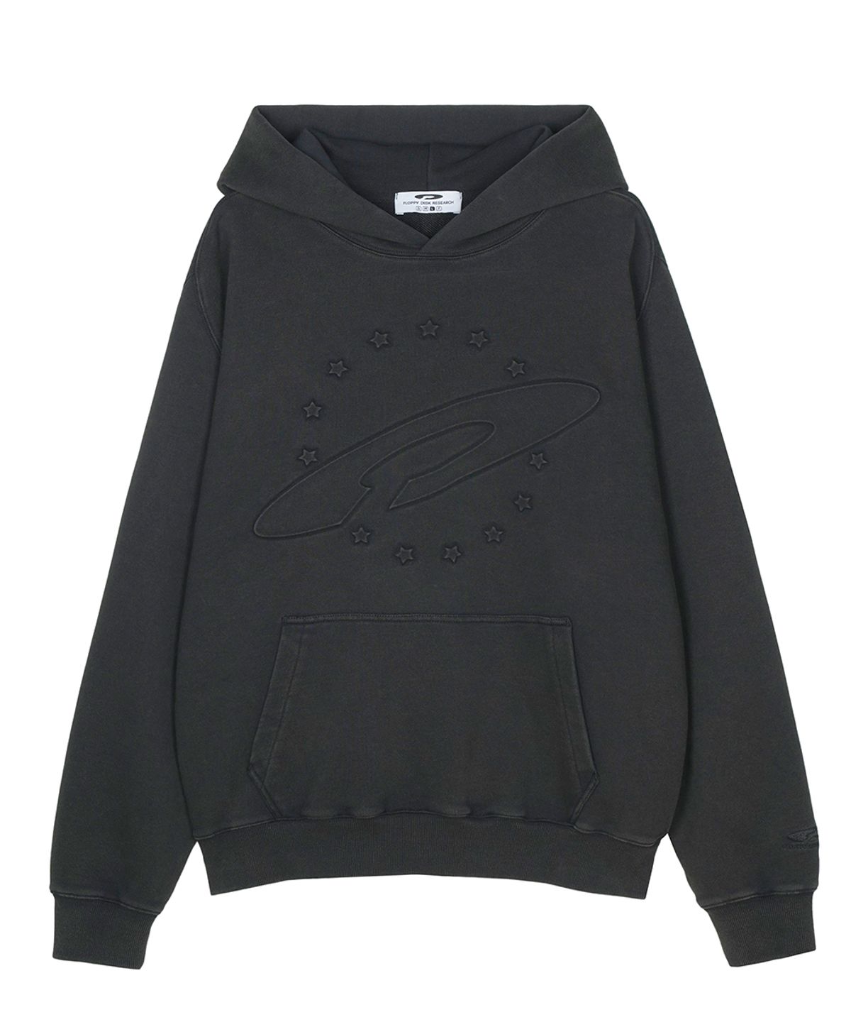 에프디알(FDR) Embo Pigment Star Disk Logo Hoodie Black