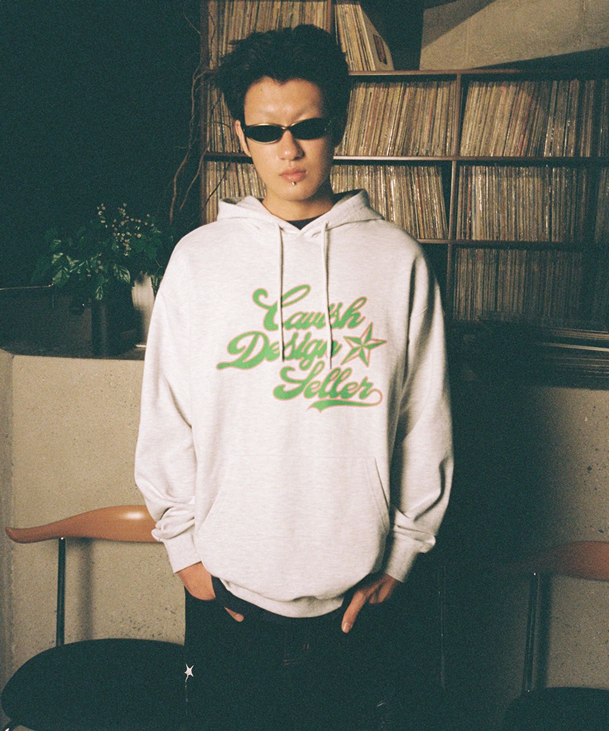 카비시(CAVISH) BASEBALL TEAM HOODIE  LIGHT GREY(CV2EFUM405A)