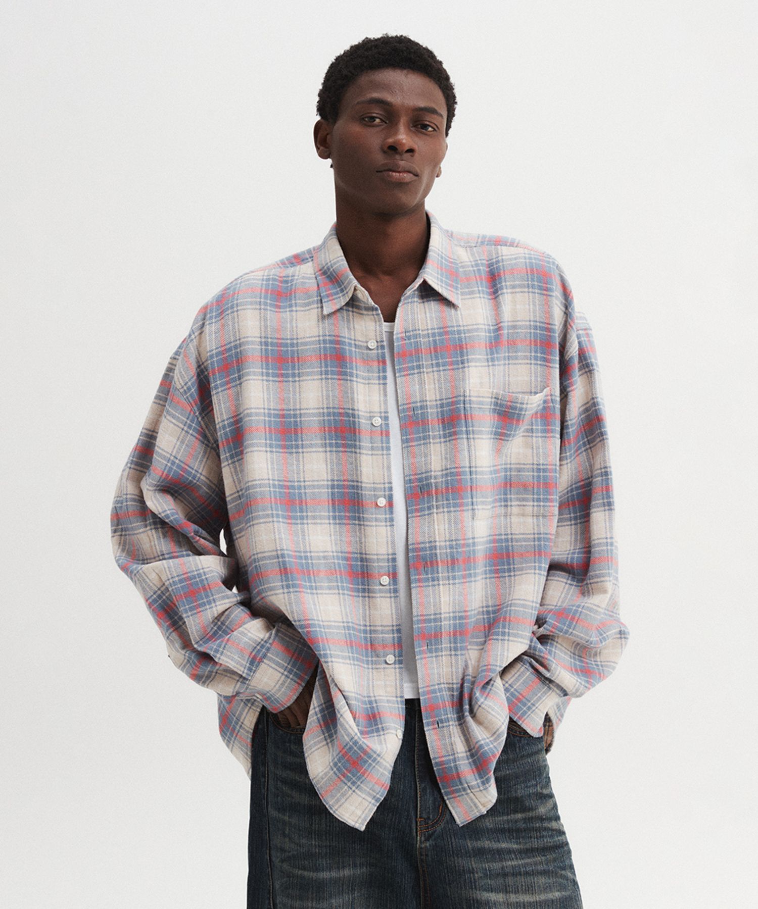 [DNSR] oversize flannel check shirts/追跡付 DNSR】Oversized flannel check shirt | OUR BRAND,DNSR