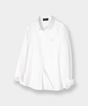 릴렉스핏 무지 링클 셔츠 (화이트)