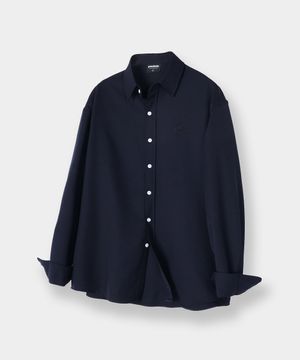 릴렉스핏 무지 링클 셔츠 (네이비)