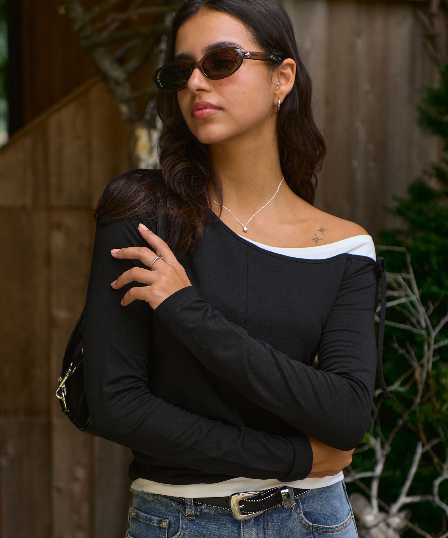 ◇BITTER CELLS◇ Plier Layered TeeBlack MUSINSA | BITTERCELLS Pleated Layered Tee-Black
