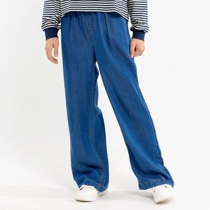 이지 와이드 밴딩 데님 팬츠