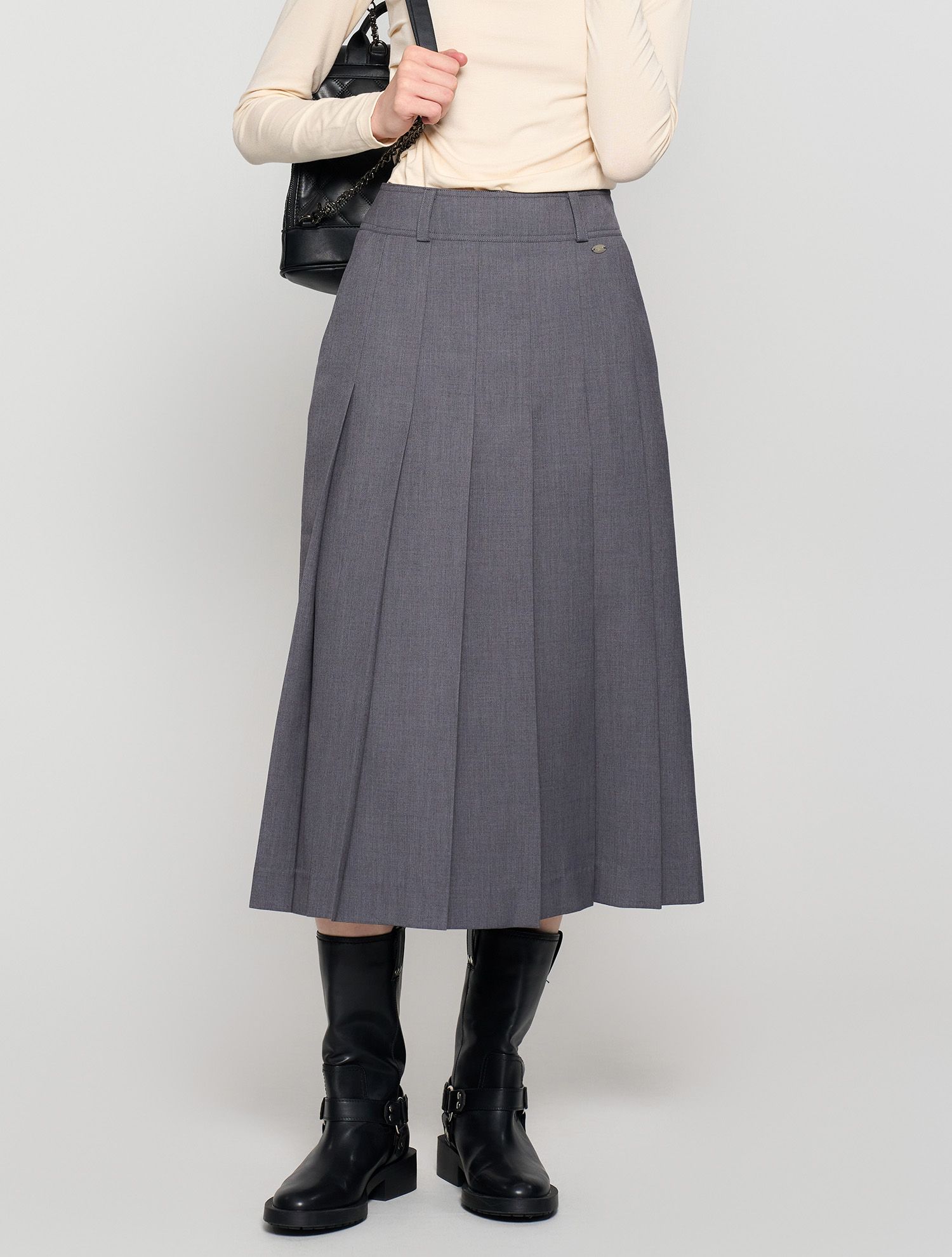 MUSINSA | GENERAL IDEA New Classic Pleated Long Skirt