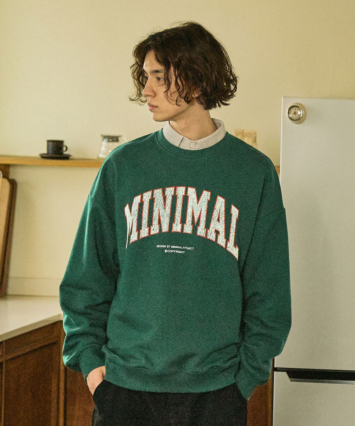 미니멀프로젝트(MINIMALPROJECT) MNMP 크랙나염 맨투맨 MMT132-X [GREEN]