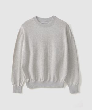 에센셜 코튼 크루넥 니트 오트밀크