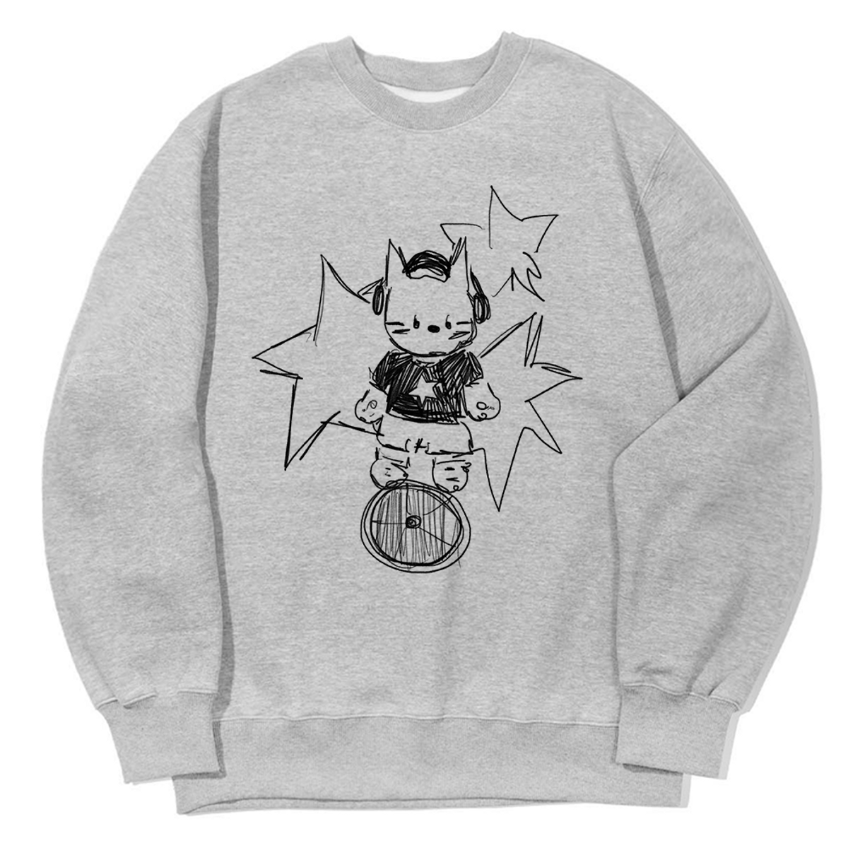 어썸어스(AWESOMEUS) CAT ON A CYCLE  SWEAT SHIRTS_3 COLOR