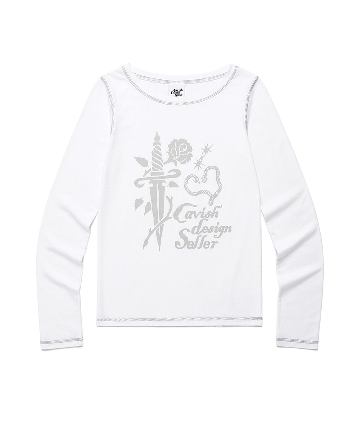 카비시(CAVISH) W ROSE LS TEE WHITE(CV2EFFT555A)