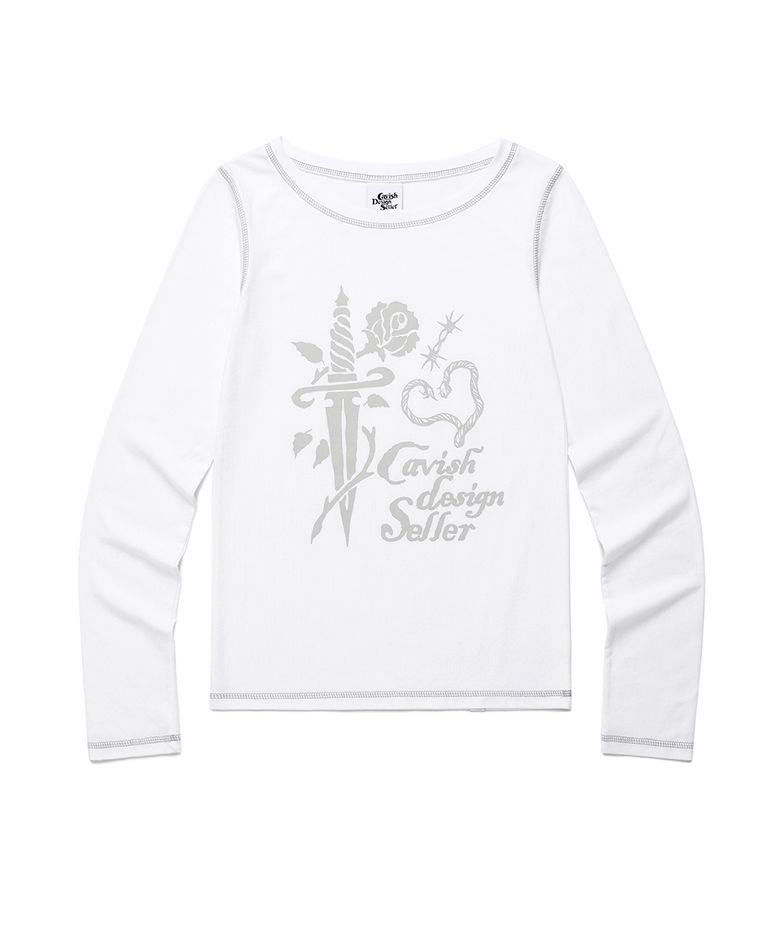W ROSE LS TEE WHITE(CV2EFFT555A)