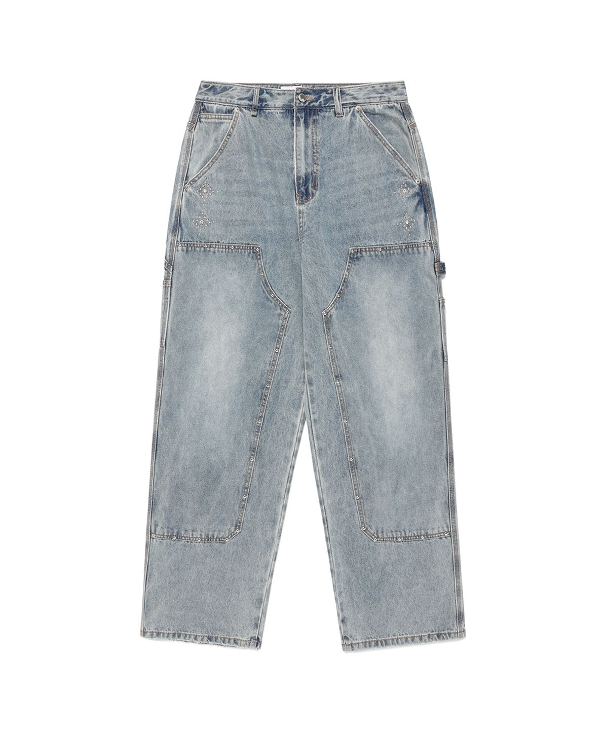 카비시(CAVISH) DOUBLE KNEE CARPENTER DENIM PANTS BLUE(CV2EFUD113A)