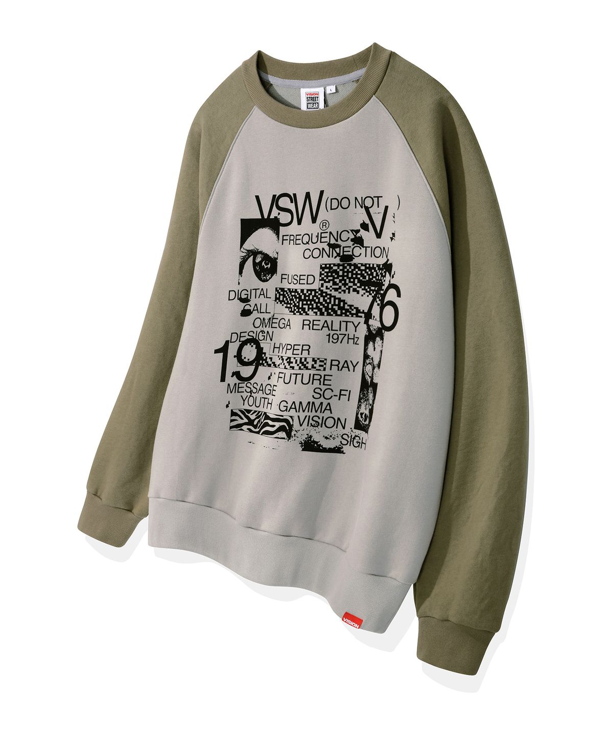 비전스트릿웨어(VISION STREETWEAR) VSW Text Graphic Crewneck Khaki Gray - 사이즈 ...