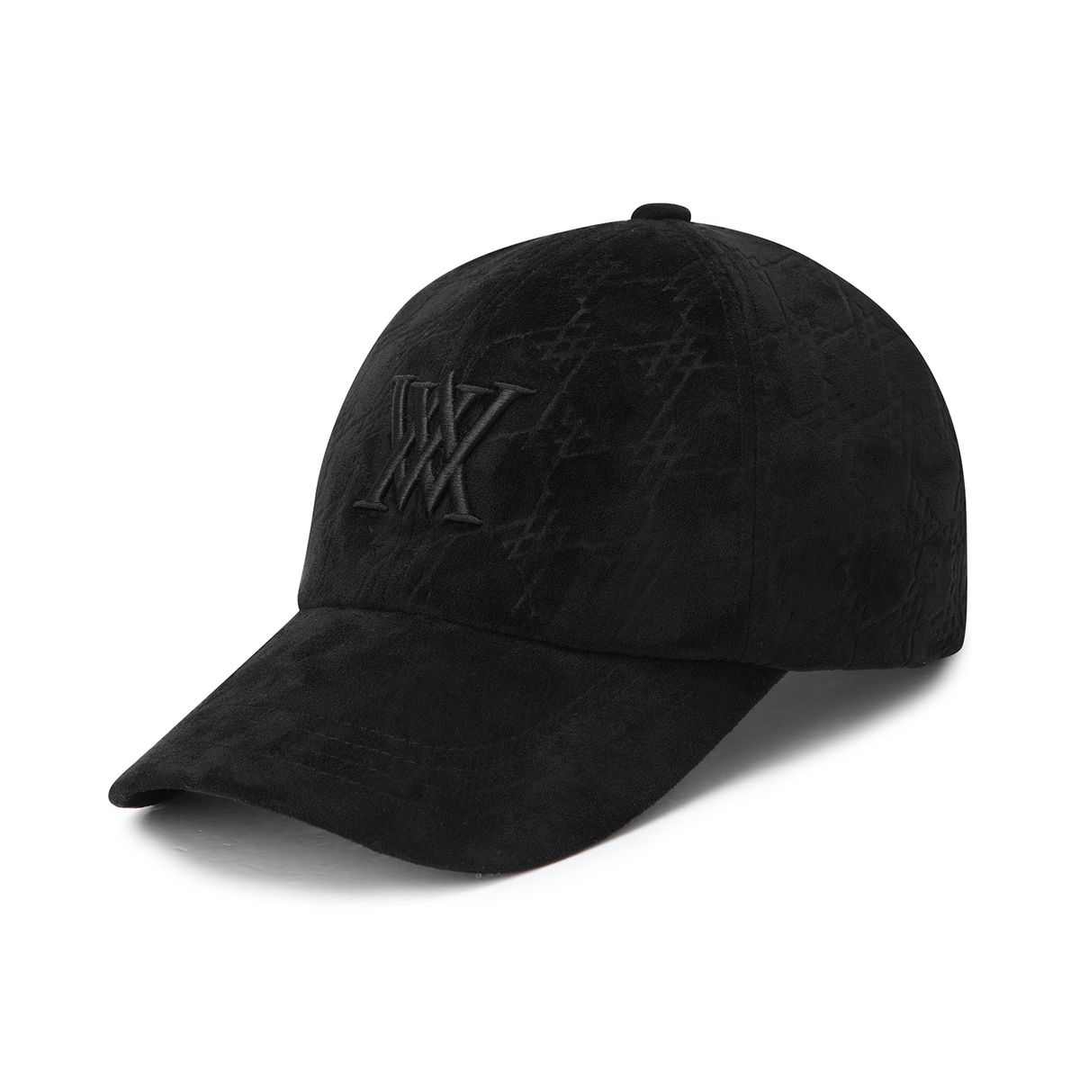 어뉴골프(ANEW GOLF) (U) MONOGRAM SUEDE BALLCAP_BK