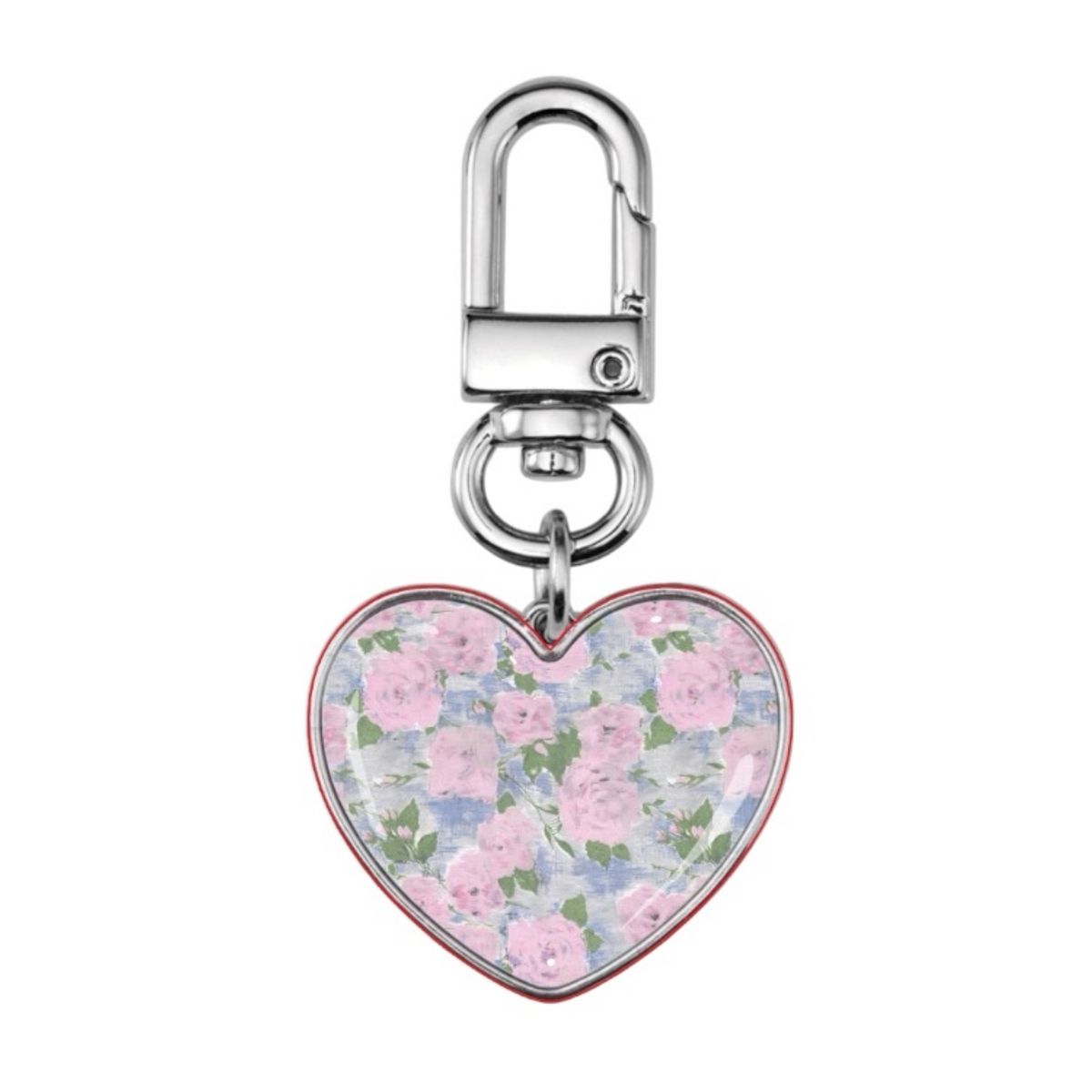 디어마이뮤즈(DEARMYMUSE) merry flower sliver epoxy heart keyring 에폭시 실버 미니 하트 키링
