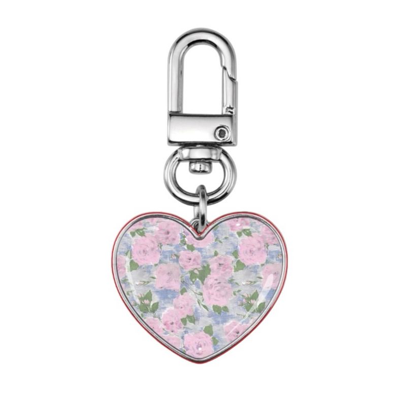 merry flower sliver epoxy heart keyring 에폭시 실버 미니 하트 키링