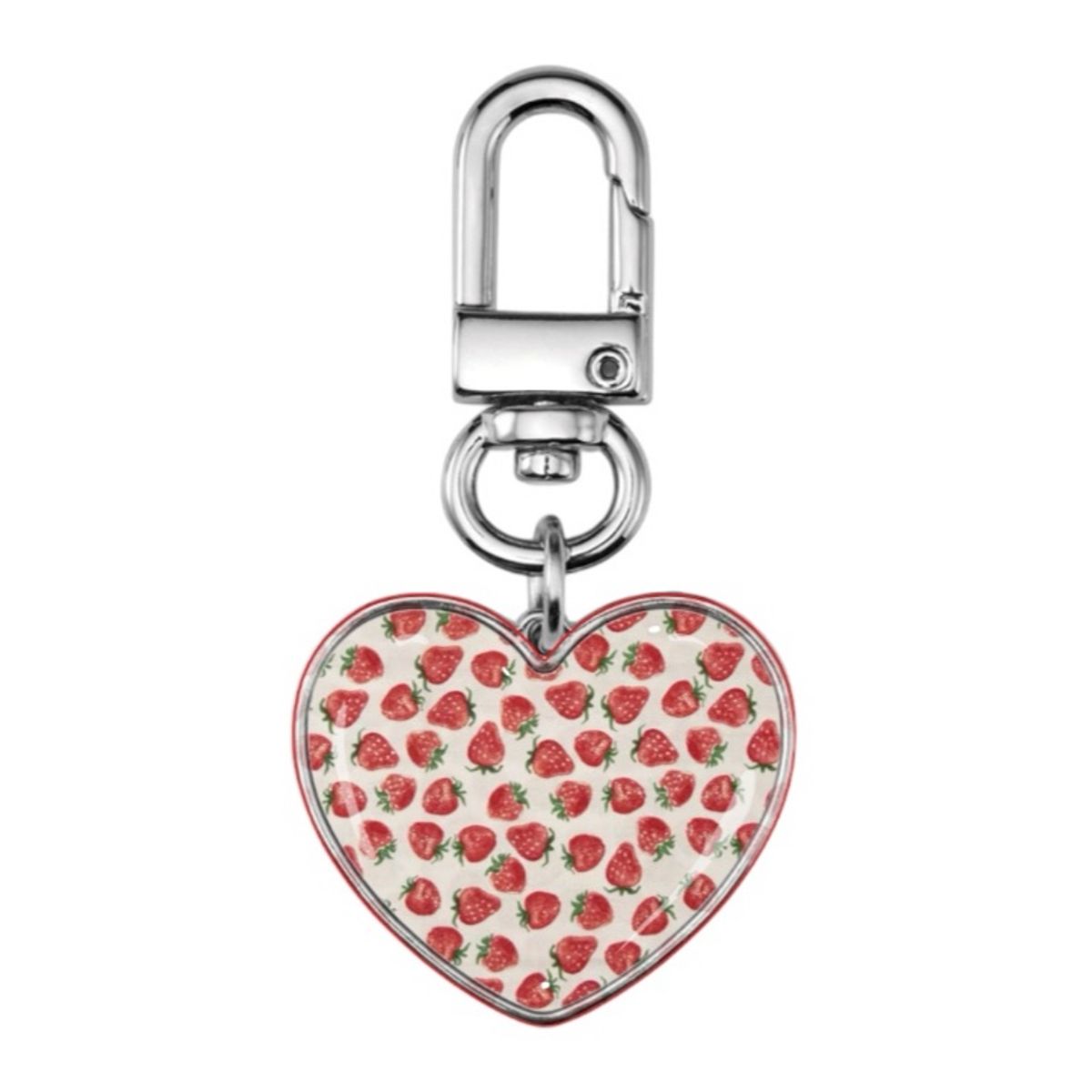 디어마이뮤즈(DEARMYMUSE) strawberry field ver.2 sliver epoxy heart keyring 에폭시 실버 미니 하트 키링