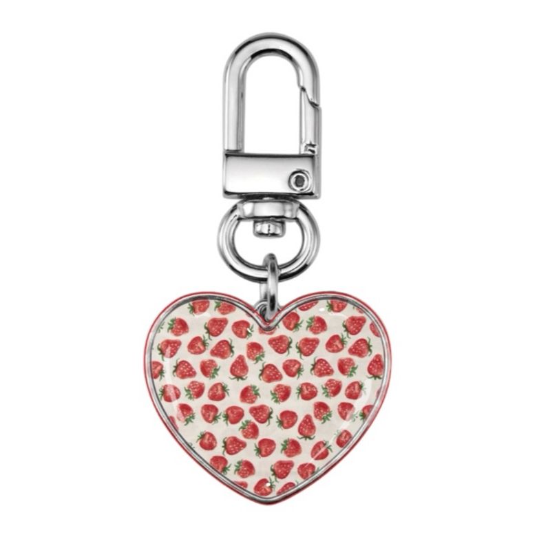 strawberry field ver.2 sliver epoxy heart keyring 에폭시 실버 미니 하트 키링