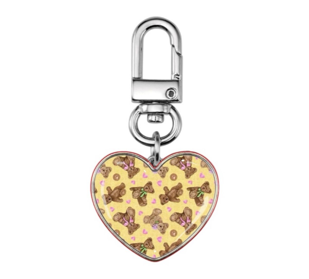 디어마이뮤즈(DEARMYMUSE) teddy lover sliver epoxy heart keyring 에폭시 실버 미니 하트 키링