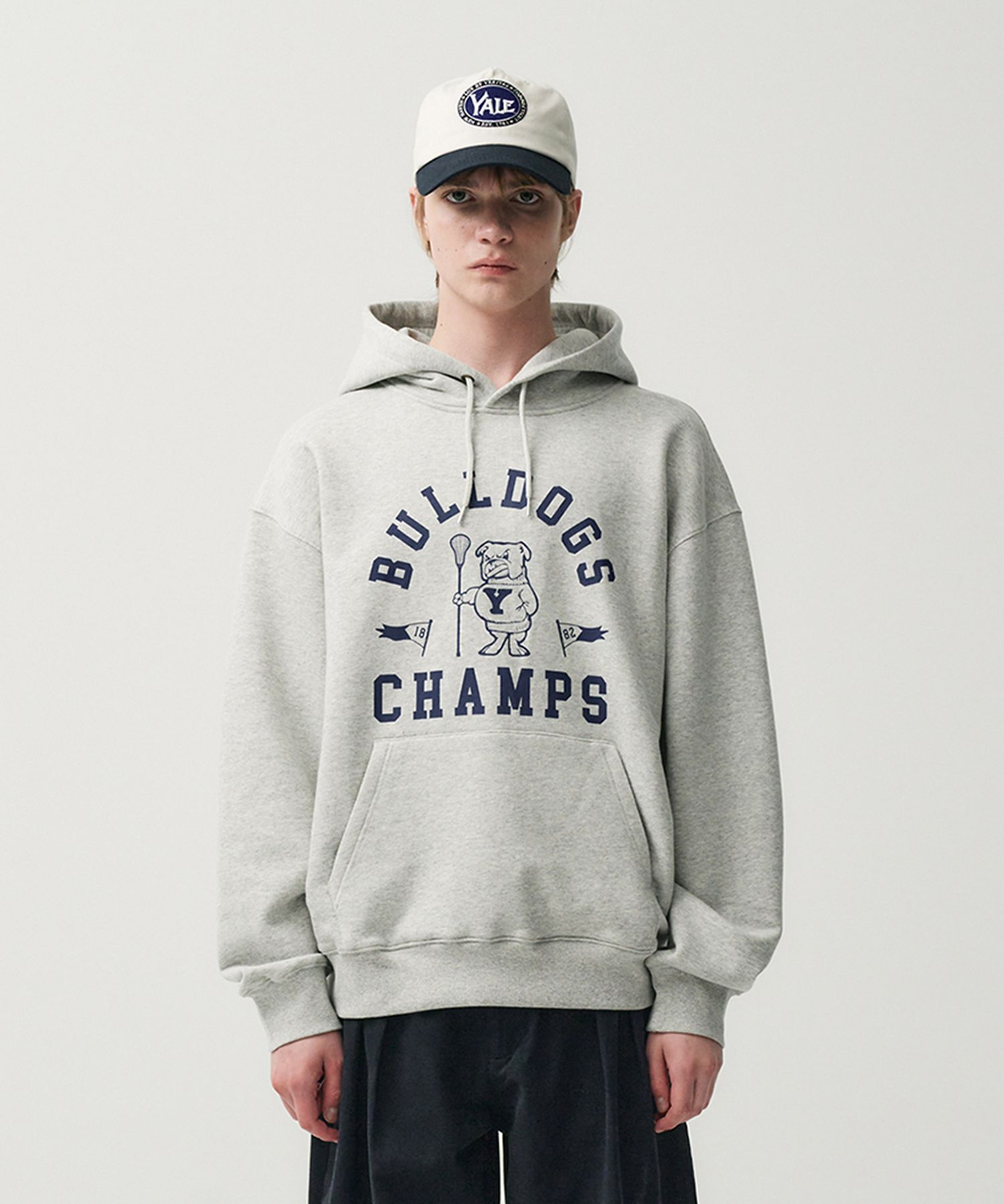 MUSINSA | YALE Lacrosse Champions Reverseweave Hoodie_Gray