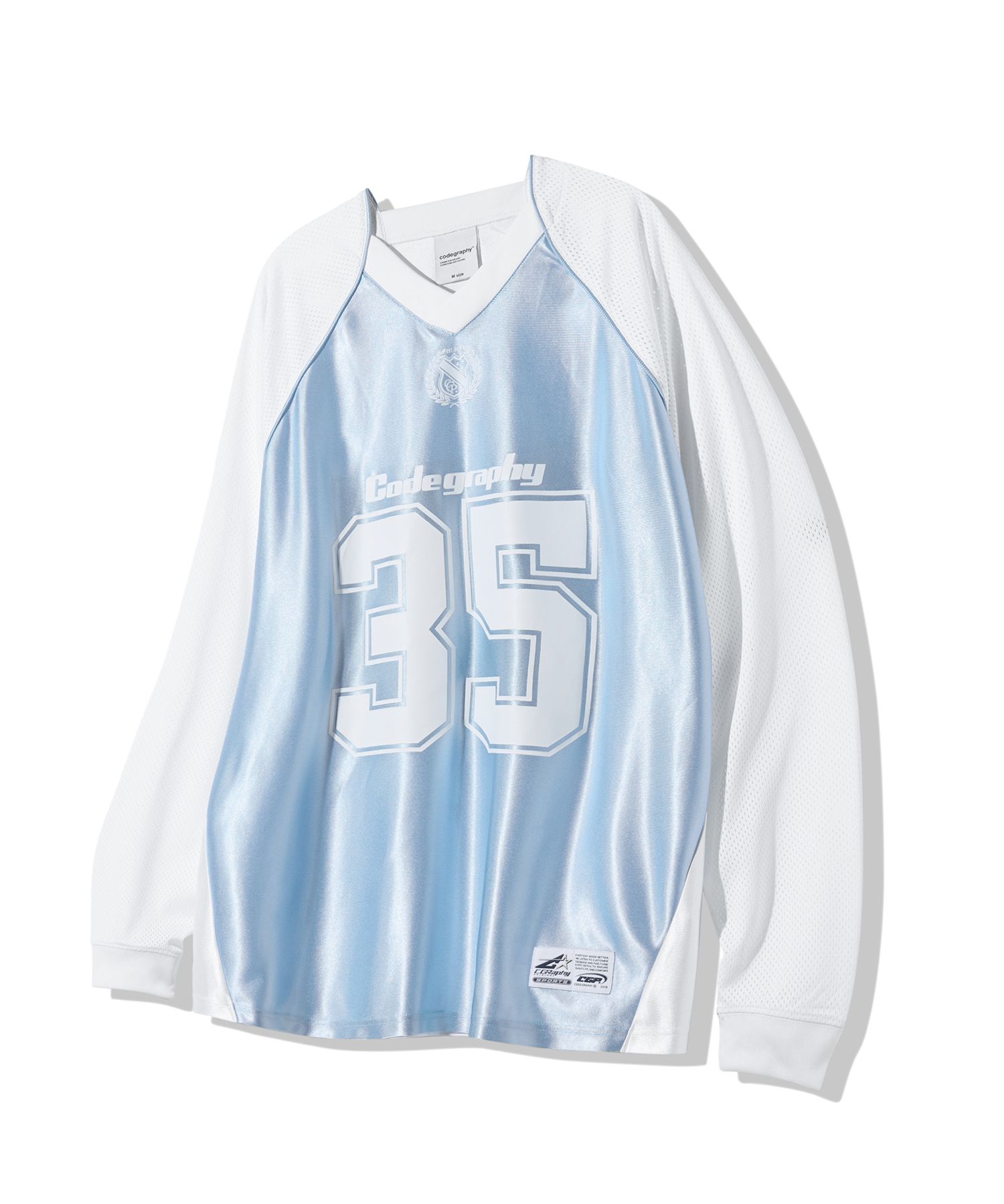 さらに100円引き◆CODEGRAPHY◆Rugby mesh jersey long sleeve MUSINSA | Codegraphy Rugby Mesh Jersey Long Sleeve_White