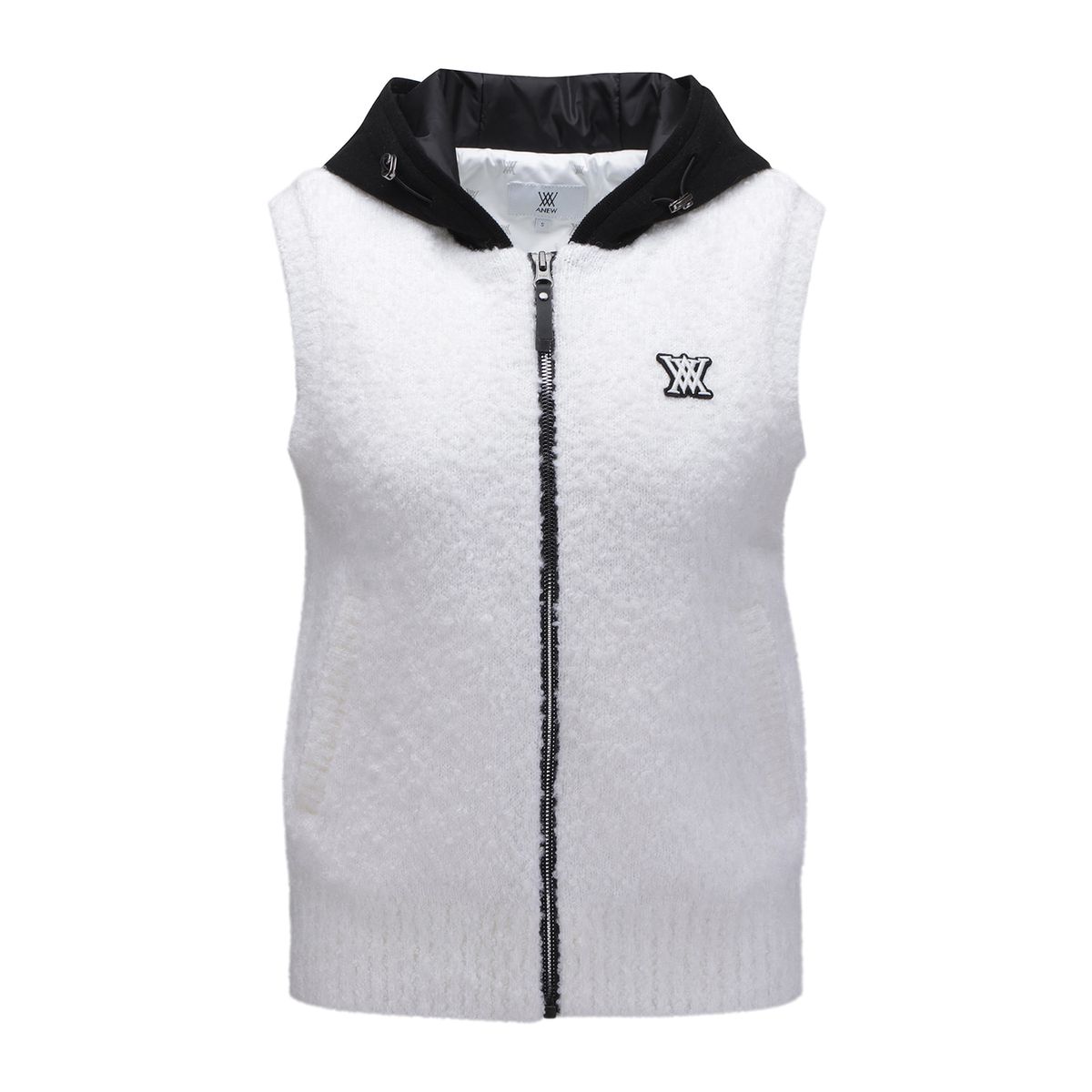 어뉴골프(ANEW GOLF) W HOODIE KNIT ZIP-UP VEST_WH