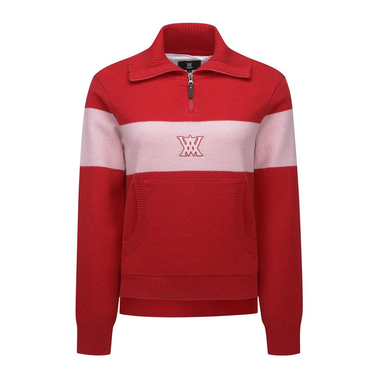 W BIG COLLAR HALF ZIP-UP PULLOVER_RE