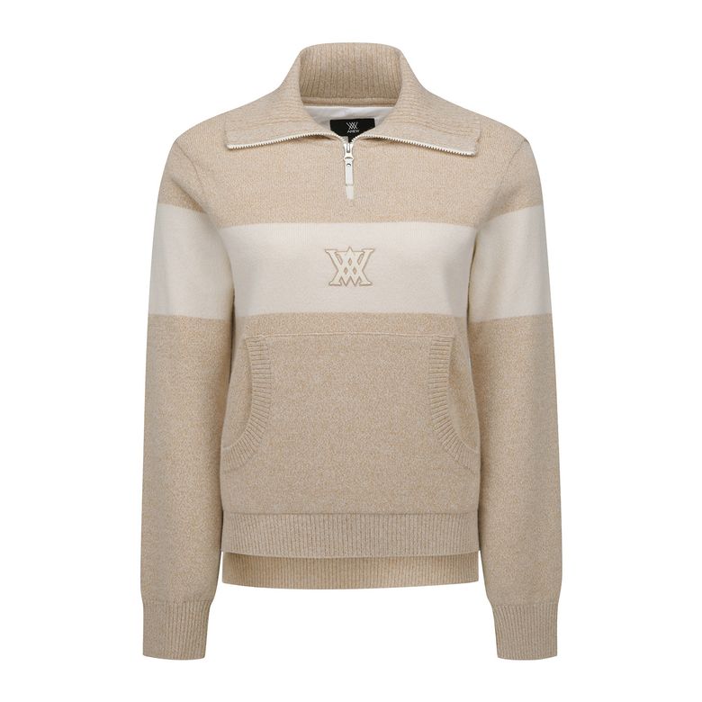 W BIG COLLAR HALF ZIP-UP PULLOVER_LE