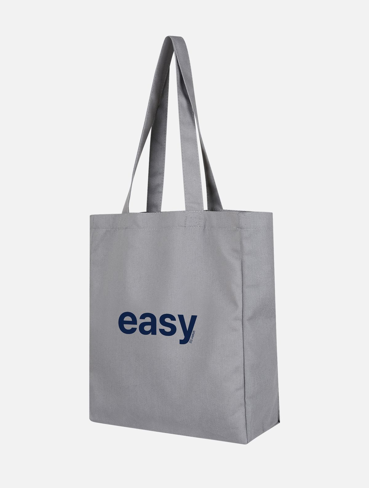 아이들워커스(IDLEWORKERS) EASY 레터링 데님 에코백_그레이+네이비