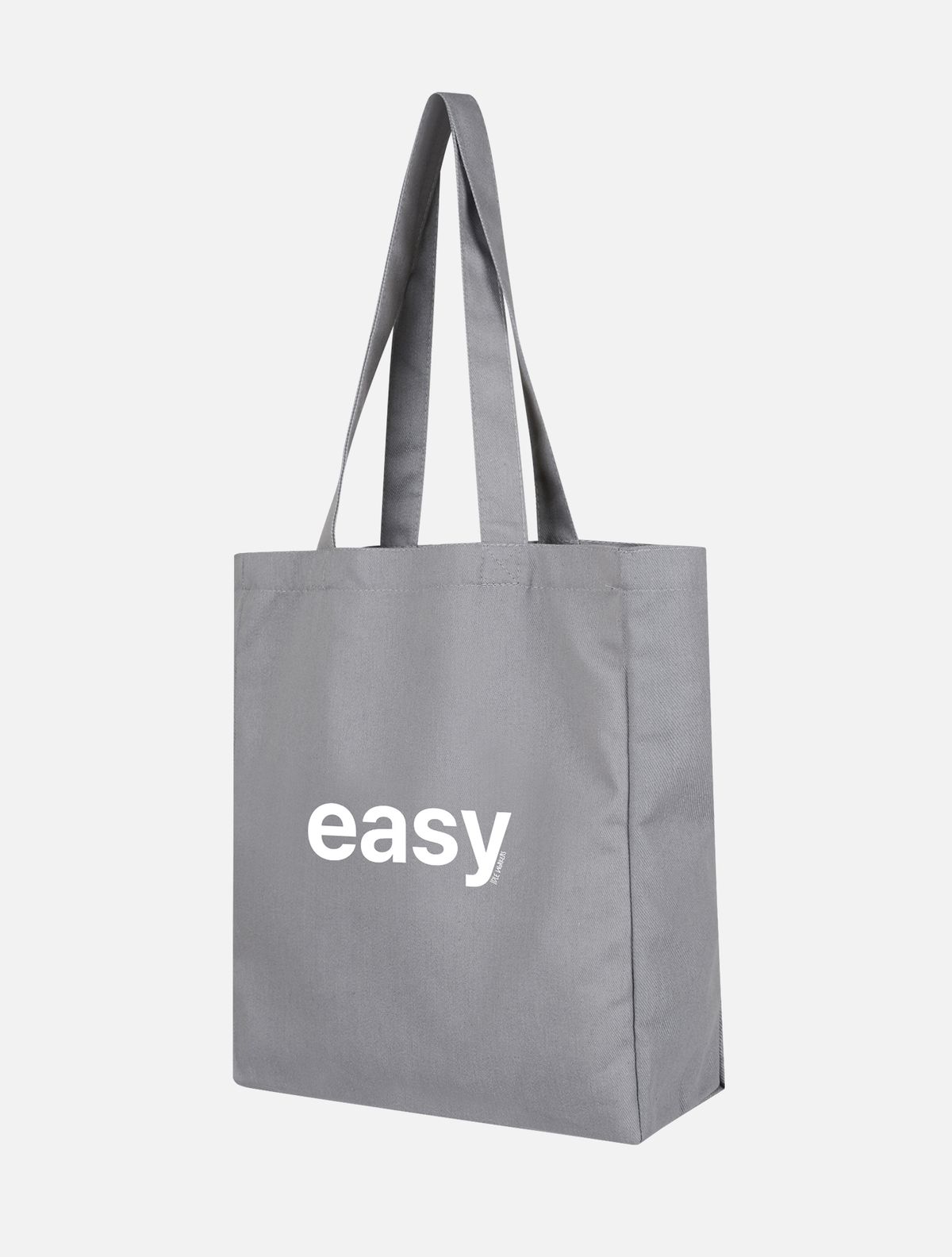 아이들워커스(IDLEWORKERS) EASY 레터링 데님 에코백_그레이+화이트
