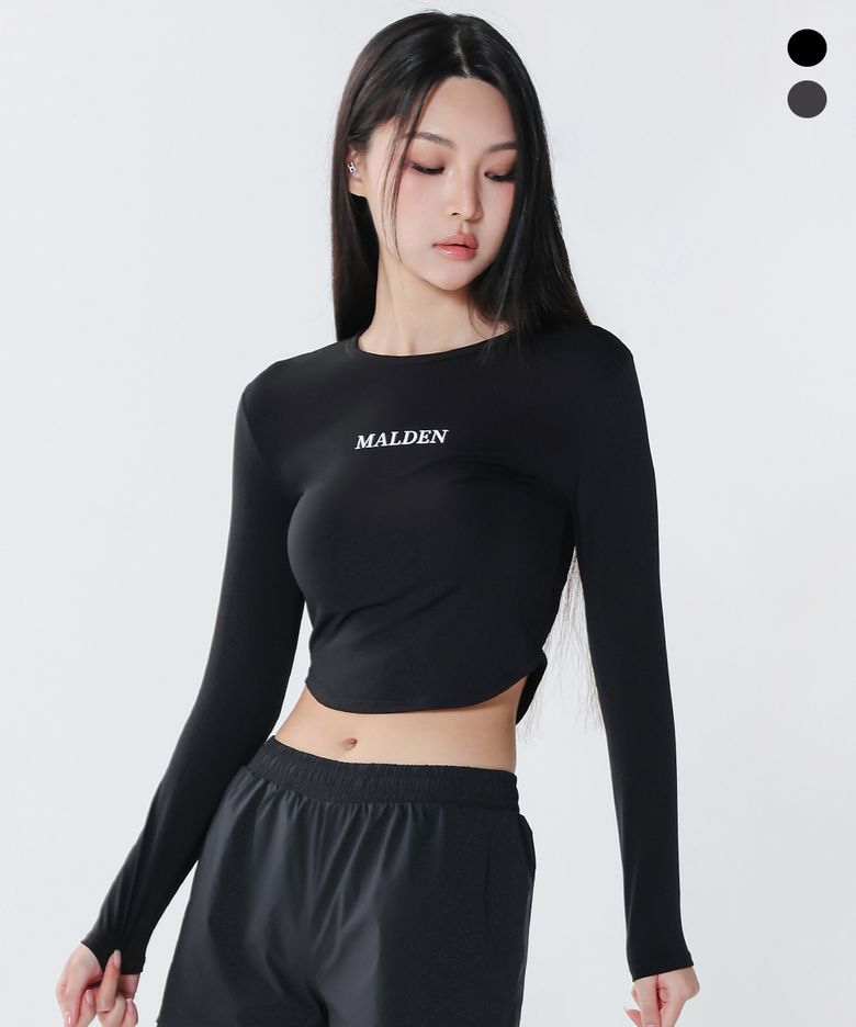 코튼라이크 크롭 롱슬리브